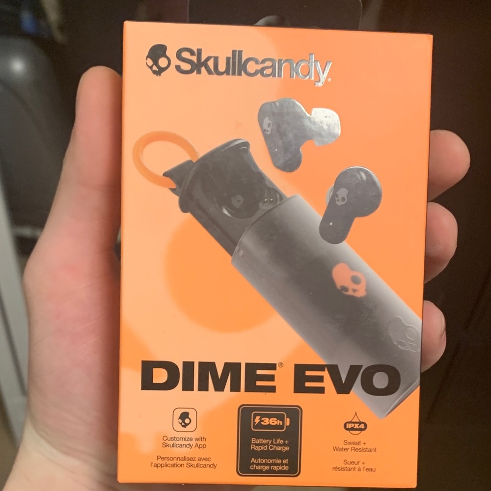 Skullcandy Dime Evo Earbuds - Black and Orange